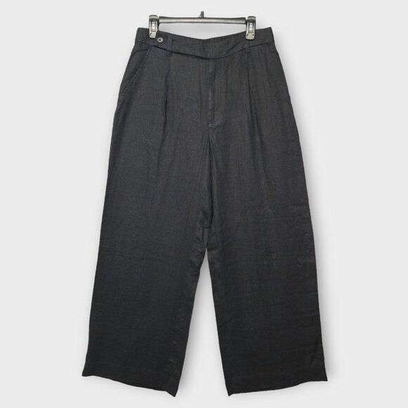 MADEWELL The Harlow Wide-Leg Pant in 100% Linen Black NWT - Picture 4 of 11